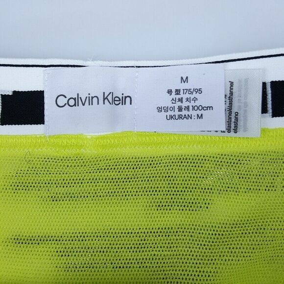 CALVIN KLEIN Mens Medium Yellow Mesh This is Love Boxer Briefs - Picture 3 of 6
